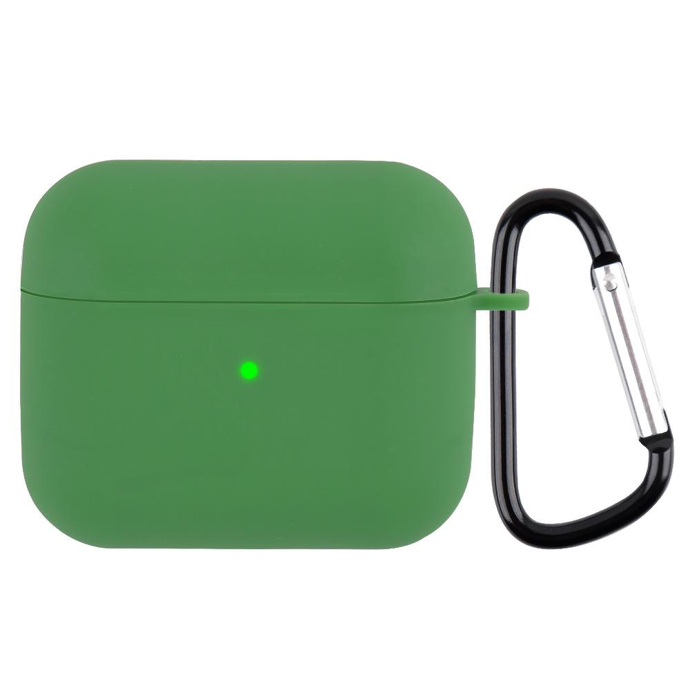 Suitable for AirPods 3 Silicone Solid Color Buckle Earphone Cover Anti-drop Non-slip Protective Cover Portable Soft Case