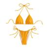 2024 Multicolor Halter Tie-Up Sexy Three-Piece Beach Swimsuit - European and American Style