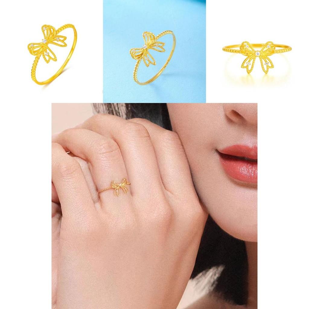 Precious Gold Plated Butterfly Bow Ring With Cute Geometric Design For Lovely Gifts