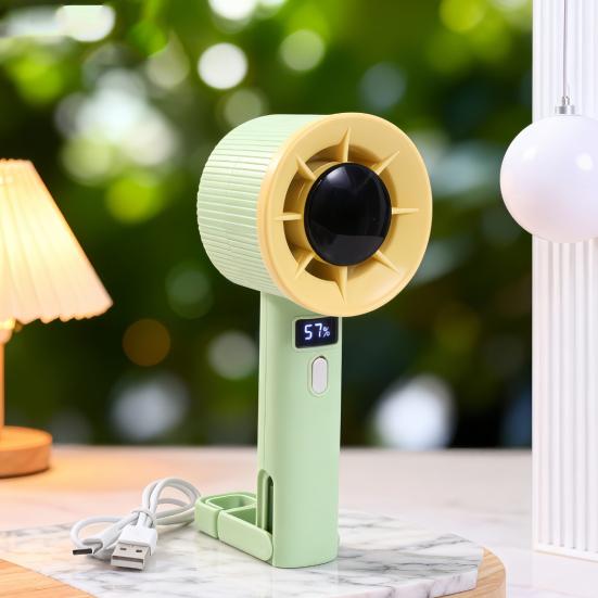 Handheld Fan, with Portable Hook Powerful Fan, Intelligent Digital Display And Speed Adjustment Design, Fan for Travel And Desktop