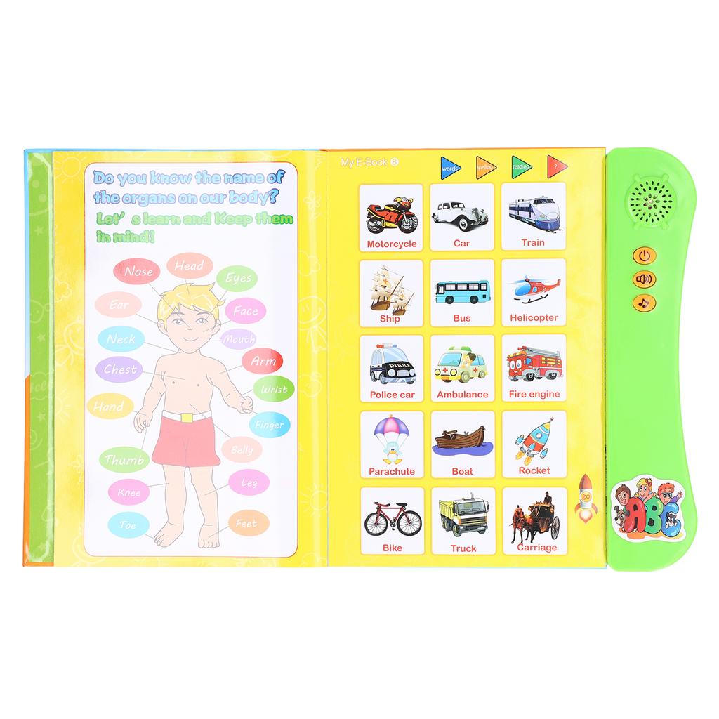 ABC Sound Book Educational Toy Finger Press Intelligent English Learn Sound Book for 3+ Years