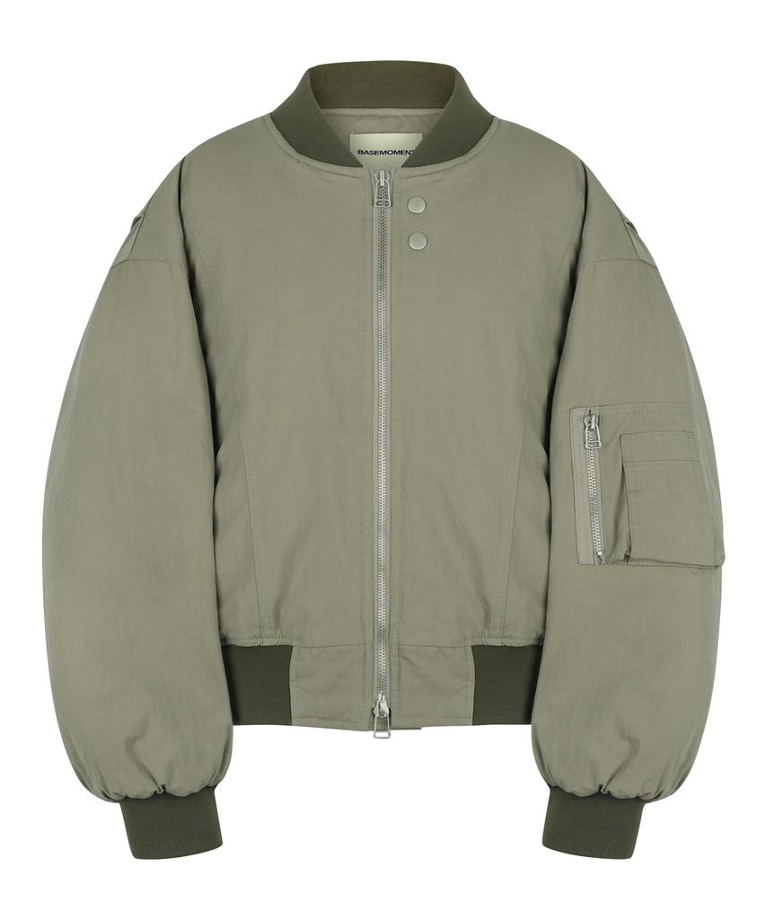 Basemoment Cn Flight Crop Bomber Jacket Sage