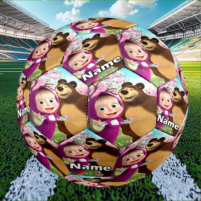 Custom Name Personalized Masha and The Bear-A Print Size 5 Soccer Ball Training & Match Football, for Team, Kicking, Gift for Football Enthusiasts
