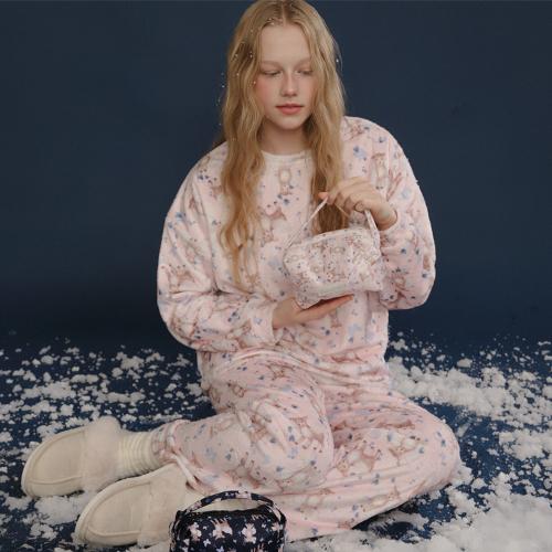 

[Muse Mood] Пижама зимняя Крыло оленя с лепестками [Отправка из Кореи] 100% Оригинал set