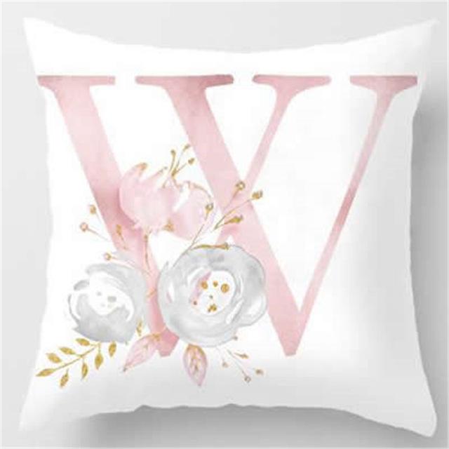 Ins Nordic Pillowcase Design Pink Letter Cushion Pillowcase Car Sofa Waist Design Home Furnishing