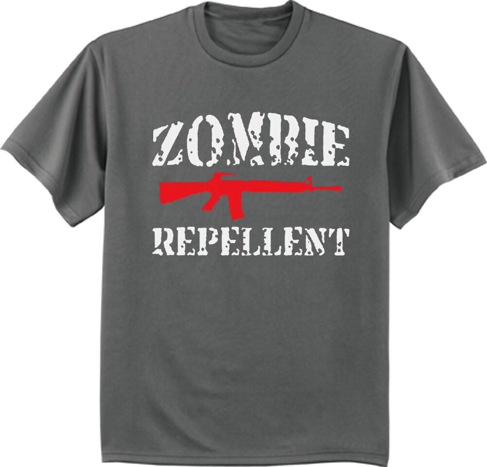 Zombie Repellent Funny T-shirt Mens Graphic Tee Halloween Gamer Gear Tee Shirt L