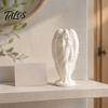 Durable PLA Statue 3D Printed Hooded Angel Figurine, Elegant White Winged Statue, Decor European Style Minimalist Desktop Sculpture for Home Office