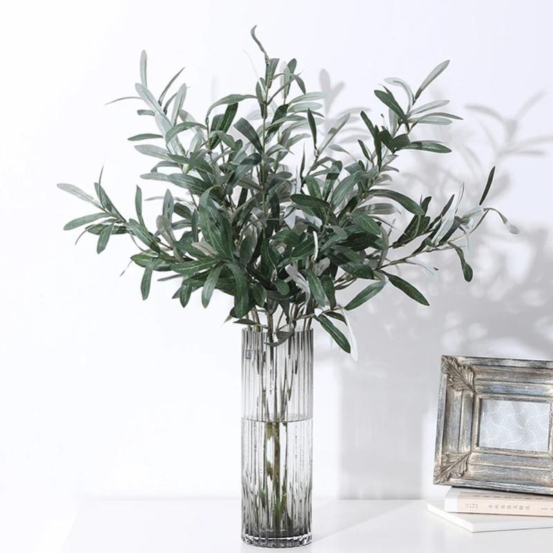 4-pronged Olive Branches, Fruit-free/fruit-bearing Artificial Flowers, Artificial Plants, Artificial Flowers for Home Decoration