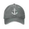 Anchor Nautical Captain Men Baseball Caps Distressed Washed Caps Hat Vintage Outdoor Workouts Unstructured Soft