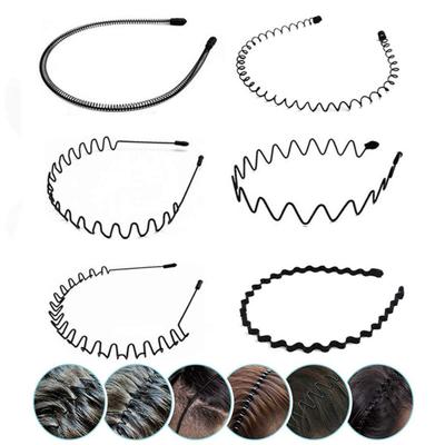 Yousheng 2Pcs Hair Hoop High Elasticity Anti-deform Anti-Slip Headwear Non-Falling Wave Shaped Face Washing Hoop Hair Band Home Supply