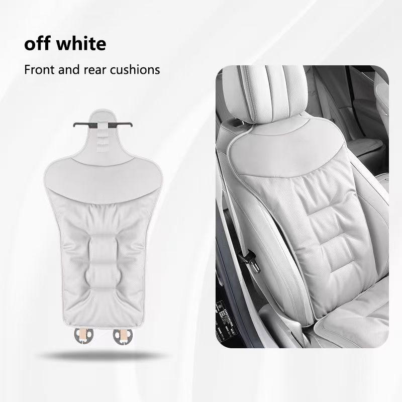 For Tesla Car Cushion Seat Cushion Backrest Single Piece Nappa Leather Breathable Velvet Four Season Universal Auto Interior