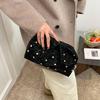 Trend Studded Women's Luxury Clutch Leopard Print Magnetic Clasp Clip Bag Designer High-end Cloud Bag Dinner Lipstick Coin Purse