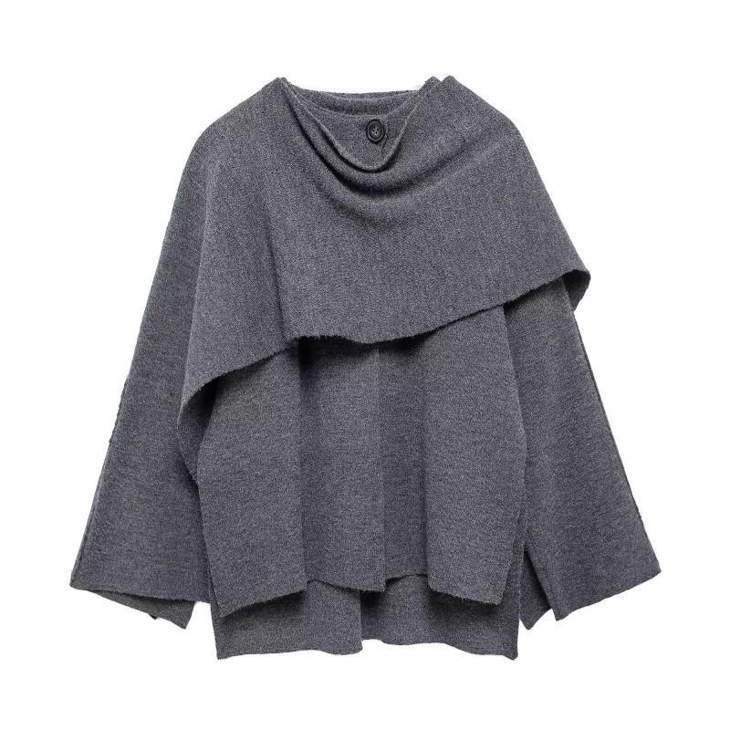 Asymmetric Short Knit Coat Scarf ZA Style Winter Fashion Women