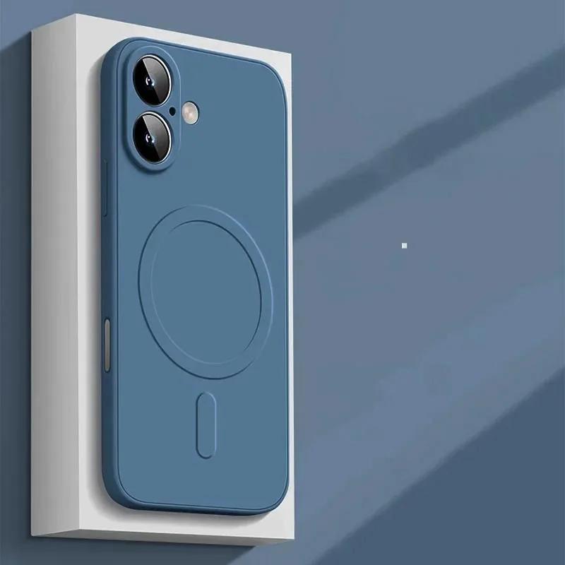 For iPhone 17 Pro Max 17 Air 17Pro Case Magnetic Cover for Mag-safe Liquid Silicone Velvet Lining All-round Camera Protect Shell