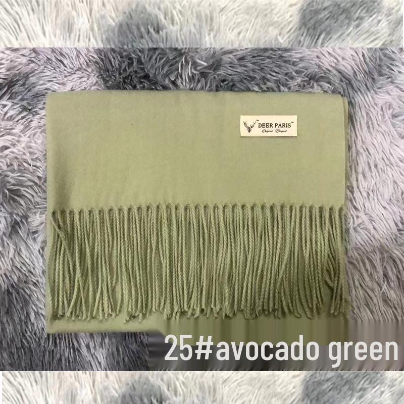 Luxury Unisex Scarf: Autumn/Winter Thickened Solid Color Cashmere-Feel Shawl