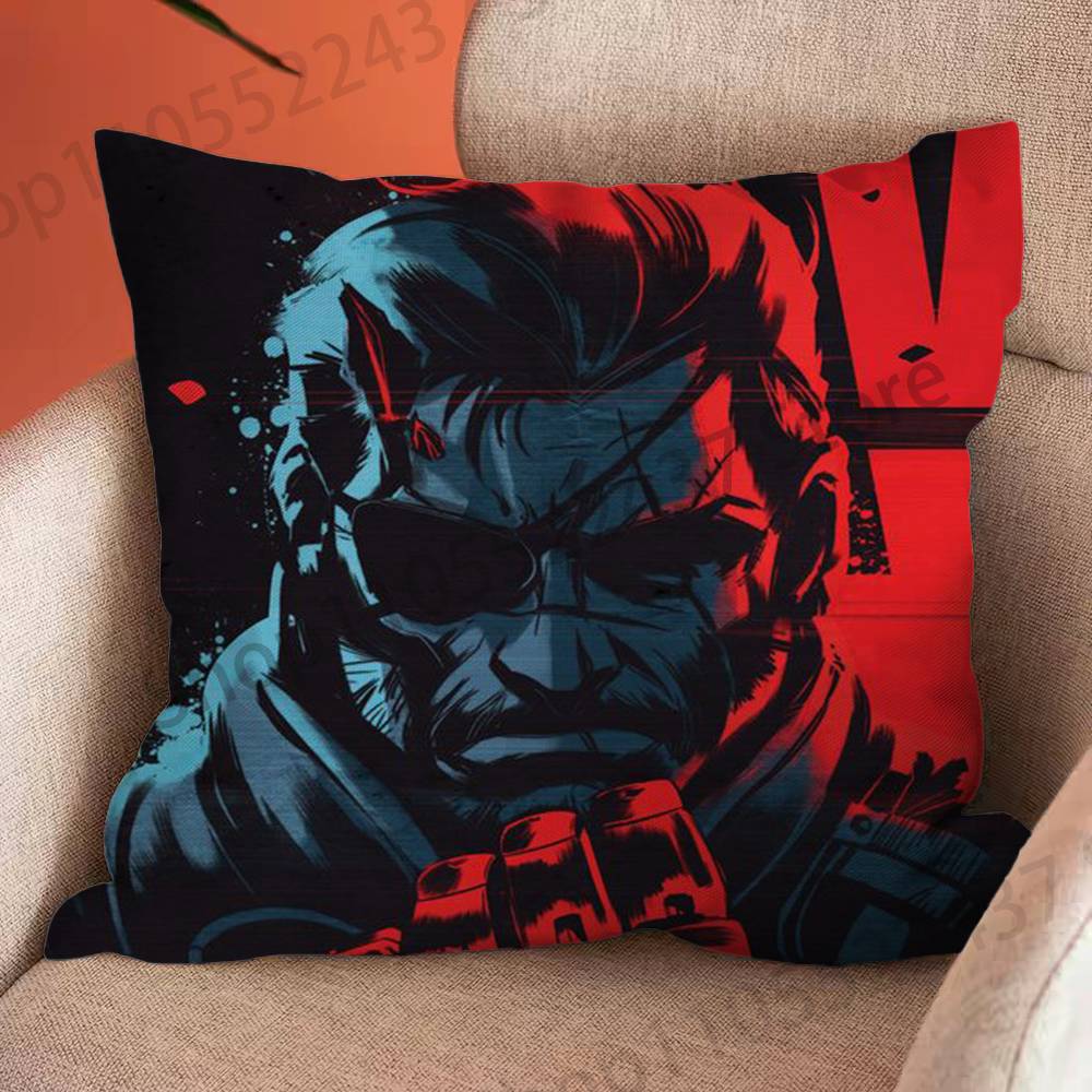 Game MMetal GGear Solid Snake Cartoon Printing Pillowcase Customized Pillow Cover for Sofa Home Decor