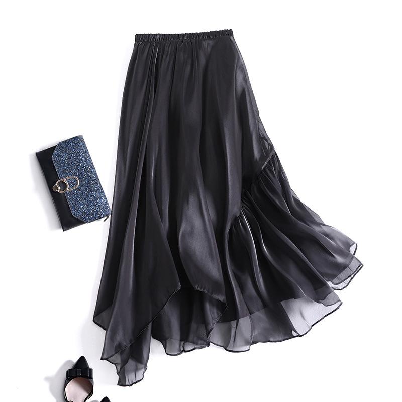 

Плиссированная юбка нестандартного дизайна, юбка А-силуэта большого размера для женщин L