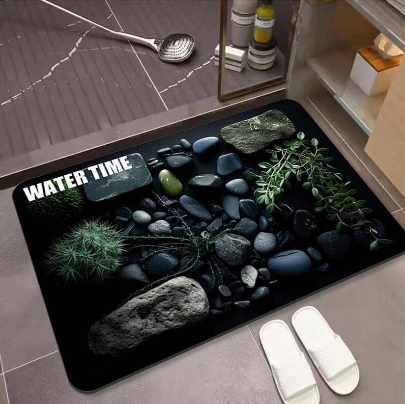 

Мультяшный 3D-эффект каменной двери противоскользящий коврик диатомовая грязь дверной коврик ванная комната туалет впитывающий коврик для ног 30*40cm