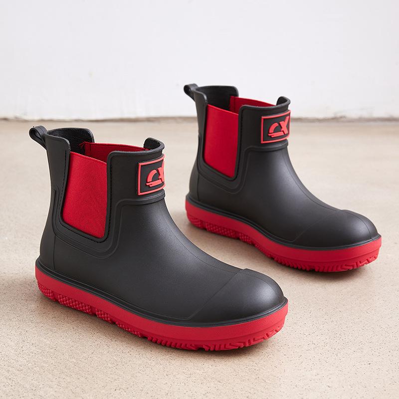 New Chelsea Couple Elastic Rain Shoes Medium and Low Rain Boots Waterproof and Non-slip Rain Outdoor Can Wear Men's and Women's Boots
