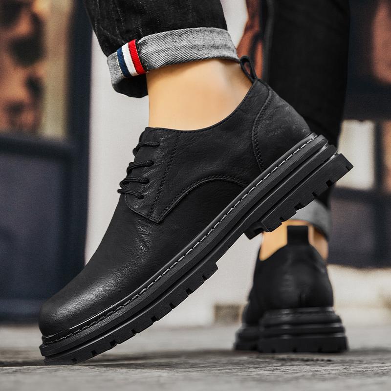 Mode Britischer Mann Schwarz Büro Business Kleid Leder Ballerinas Mann Spaltleder Hochzeitsschuhe 2024 Mann Rindsleder Schuhe Gummisohle