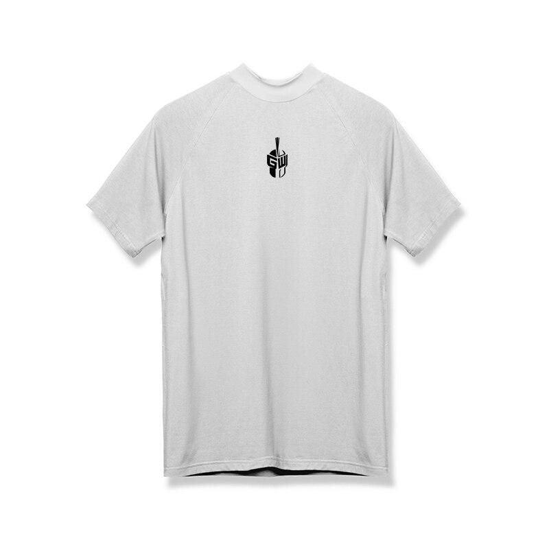 Do The Work  Summer Large Size Bodybuilding Fitness Mesh Quick-drying Small High Collar Fashion Casual Exercise Printed Gym Sports T-shirt