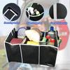 Car Trunk Organizer, Portable Foldable Waterproof Auto Storage Bag With 3 Compartments, Collapsible Cargo Trunk Groceries Organizer, Car Accessories