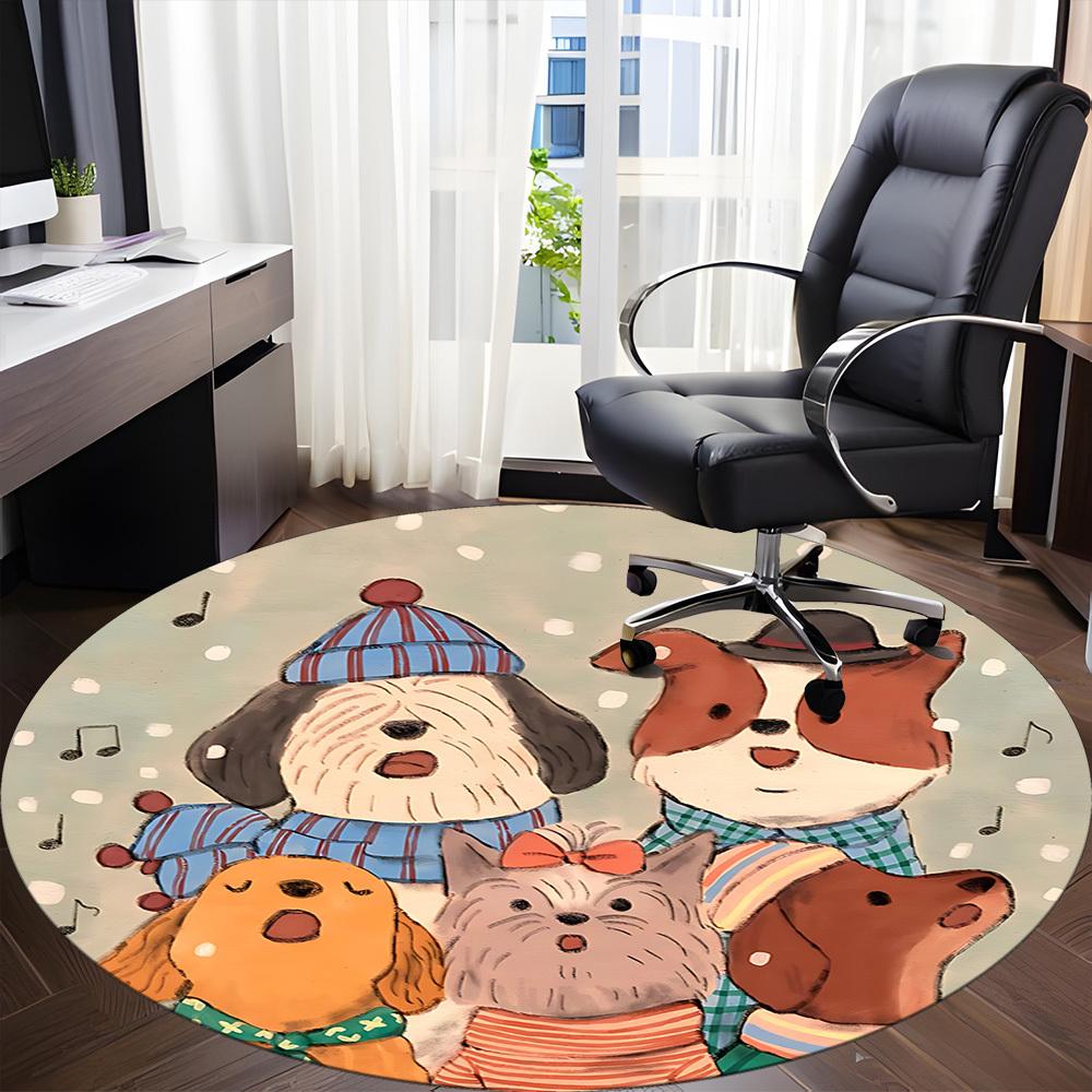 1pc Dogs, Winter Chair Carpet for Office - Durable, Ideal for Chair Mats, Stylish & Functional Decorative Rug yy260203076