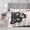 Cute Chococats Blanket Black Cat Super Soft Pattern Plush Throw Blanket For Girls Boys Couch Bed Flannel Bedspread Bed Cover