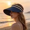 Summer Foldable Sun Hat, Breathable Braided Straw Hat, Portable UV Protection Hat for Beach Travel Hiking
