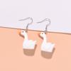 3D Resin Swan Earrings: Cute and Fun Animal Ear Hooks for Women