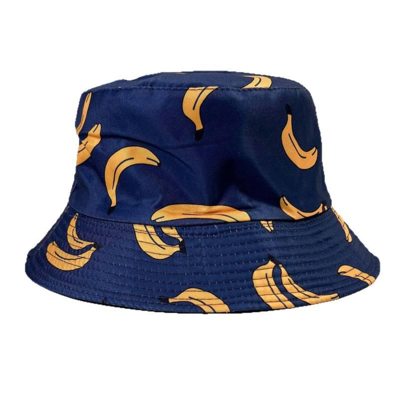 Ladies Spring and Summer Outdoor Sun Hat Banana Pineapple Print Pot Hat Digital Print Bucket Hat Travel Hat