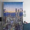 Nagoya Japan Cityscape At Twilight Chiffon Sheer Curtains for Living Room Bedroom Kitchen Decoration Window Voiles Tulle Curtain