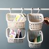 Plastic Hanging Storage Basket with Hooks