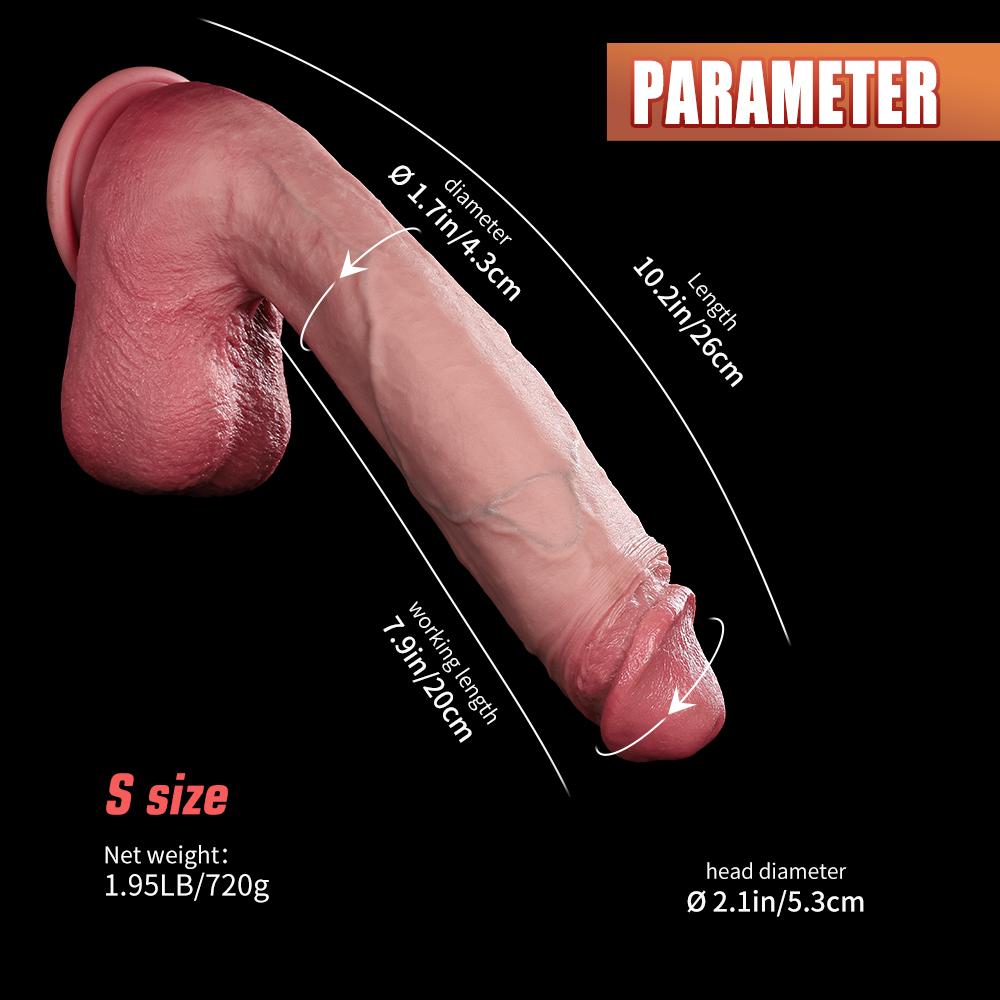 Liquid Silicone Lifelike Penis for G Spot & Anal Play Thick Soft Silicone Dildo Sex Toy with Strong Suction Cup, Hands-Free Adult Sex Toy