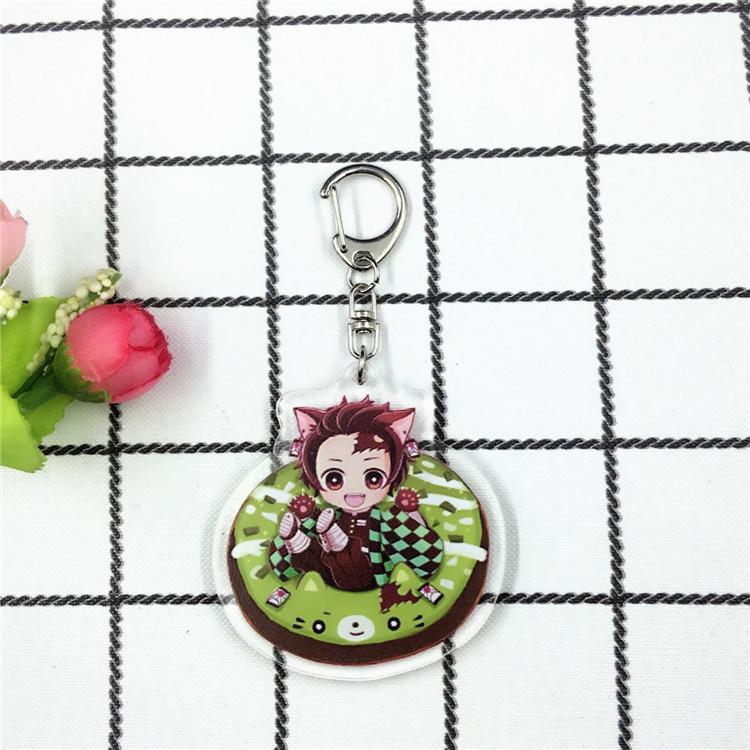 Key Rings Anime Games Around Demon Slayer Blade Cartoon Character Acrylic Keychain Metal Decoration Accessory Gift Pendant