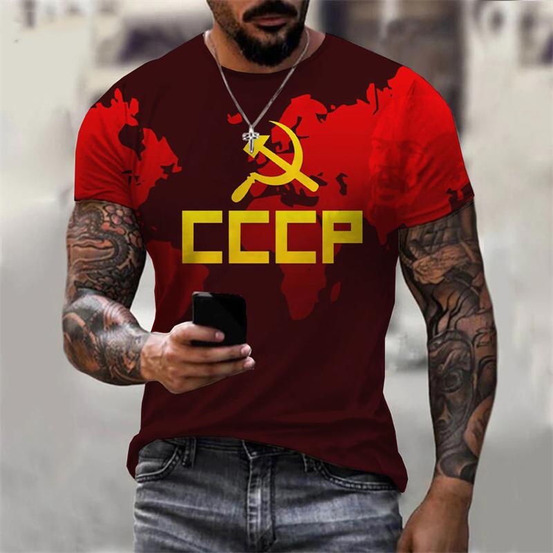 Summer New Russia CCCP T-Shirts USSR Soviet Union 3D Print Men's Women Short Sleeve T Shirt Harajuku Y2k Tops Tees Kids Clothing