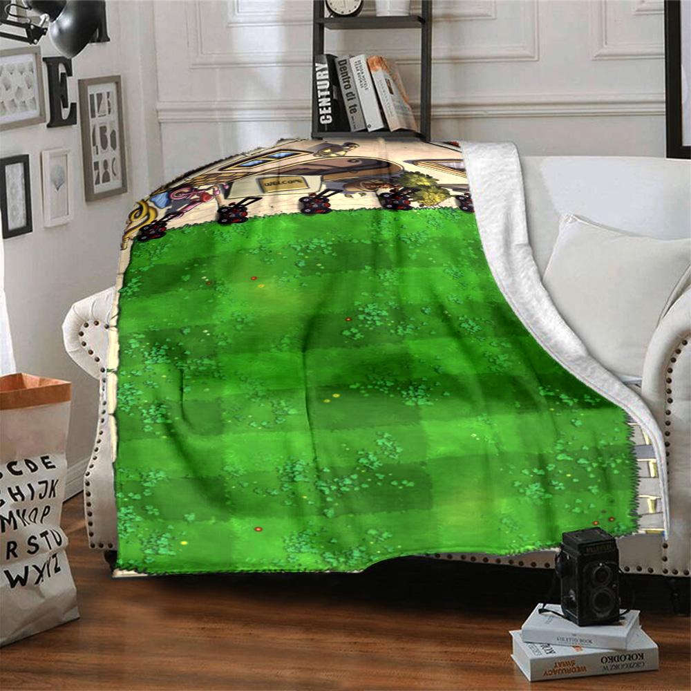 Plants Vs. Zombies Blanket Durable Comfort Suitable for Seaside Office Livingroom Four Seasons Multipurpose Playful Design