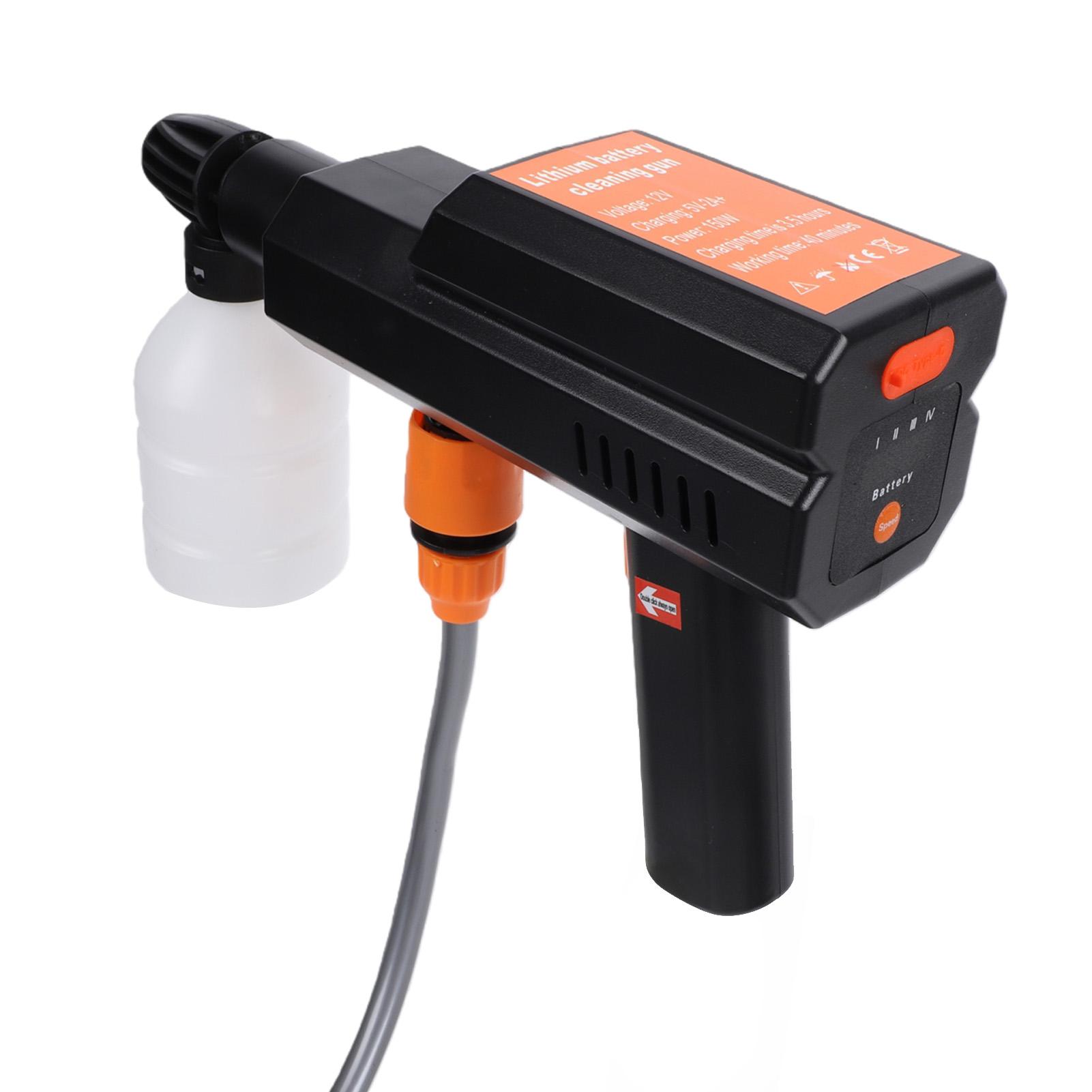 Cordless Pressure Washer Battery Powered Portable Handheld High Pressure Car Washer with 5 in 1 Nozzle