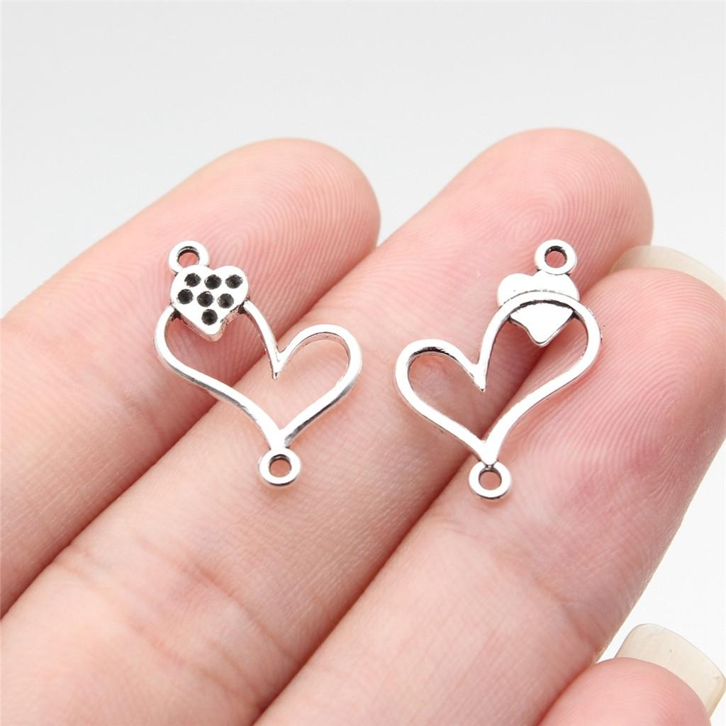 Heart Connectors Love Symbol Antique Bronze Zinc Alloy Jewelry Making DIY Jewelry Making Style Pendant Connectors