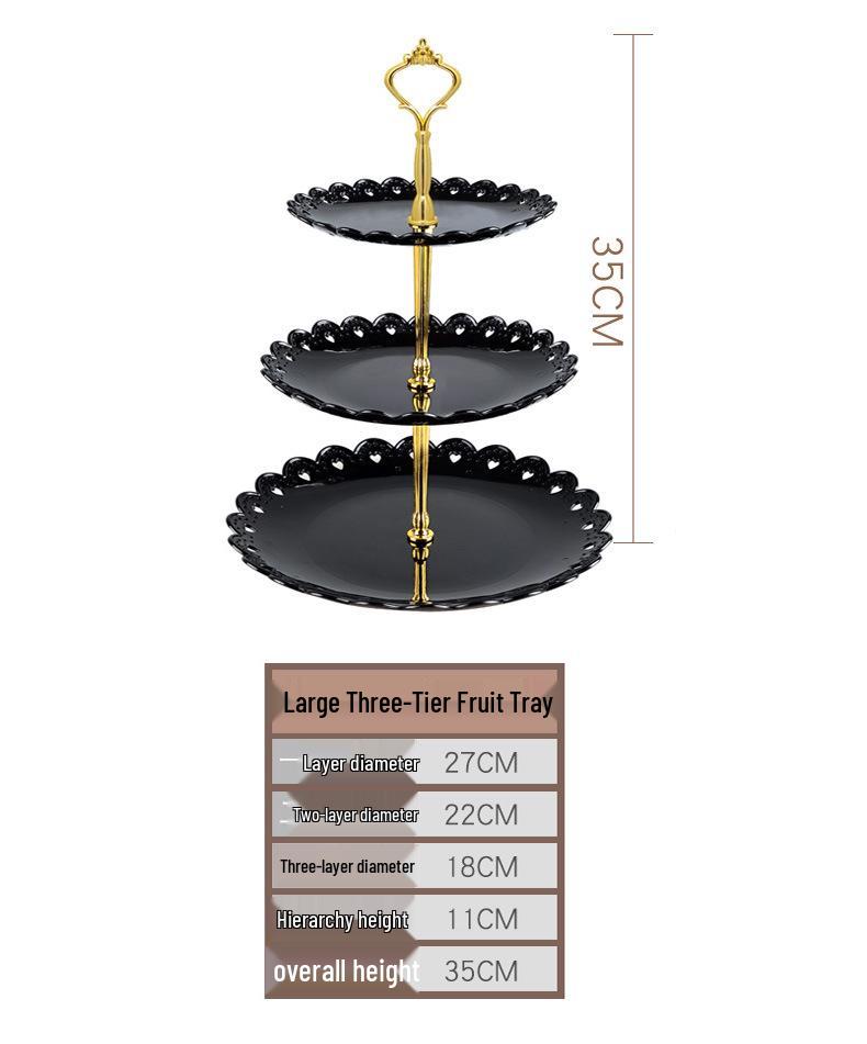 European-Style Three-Tier Cake and Pastry Stand for Weddings and Parties