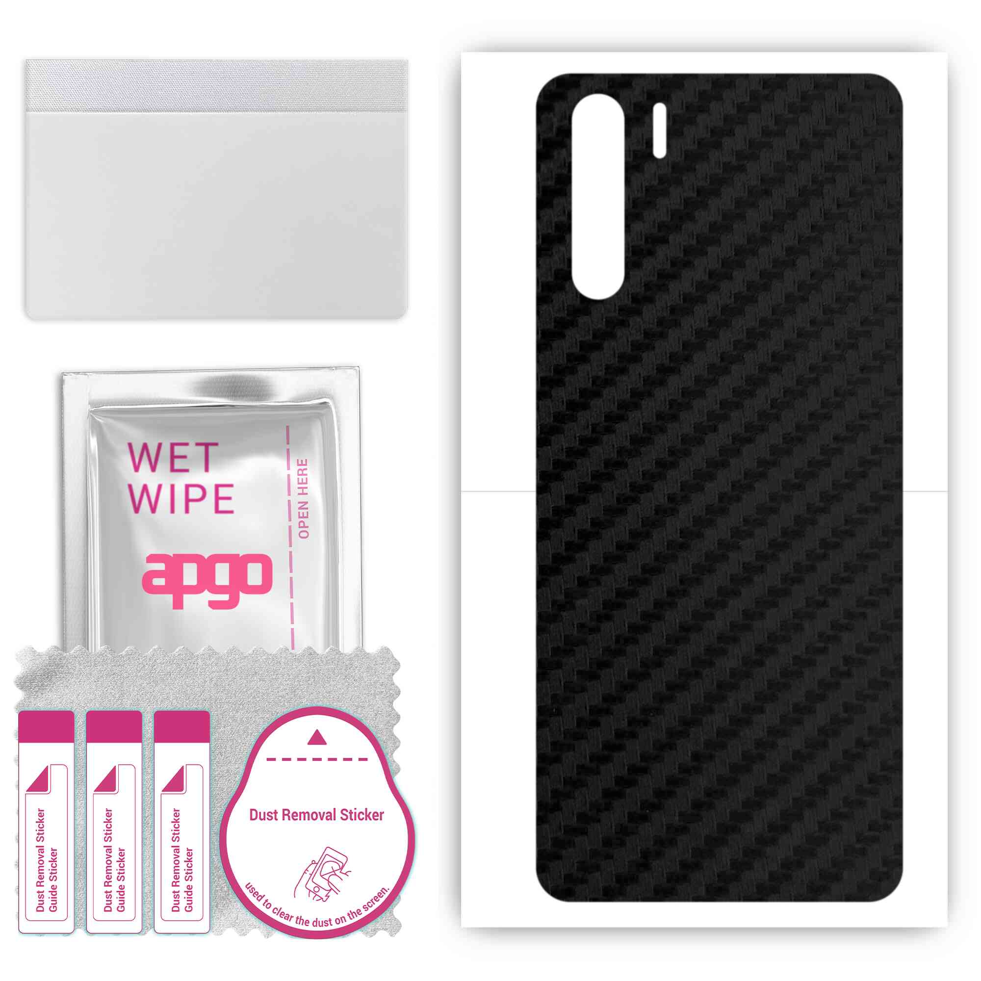 

apgo Protective Skin Sticker for the back compatible with Oppo F15, Wrap Film, Foil, Vinyl - Pattern Carbon Black