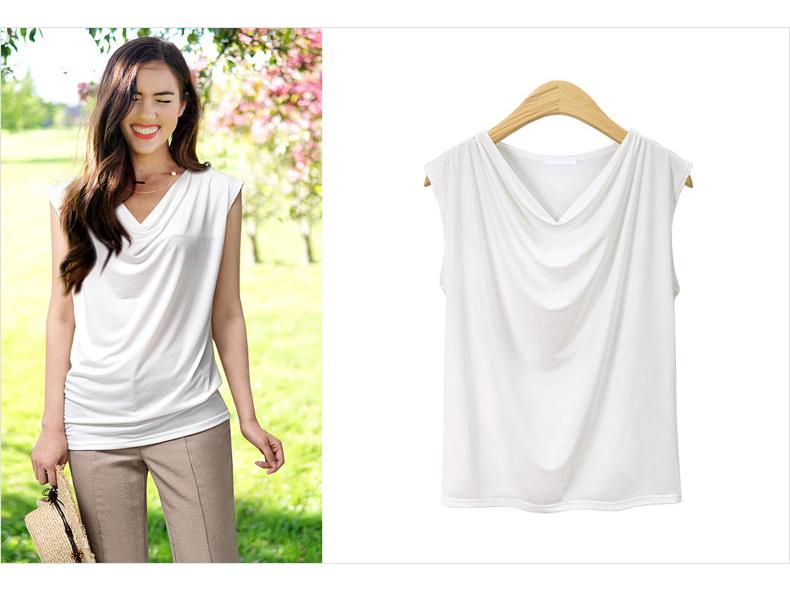Women's Plus Size V-Neck Short Sleeve Loose Fit Solid Color Summer T-Shirt