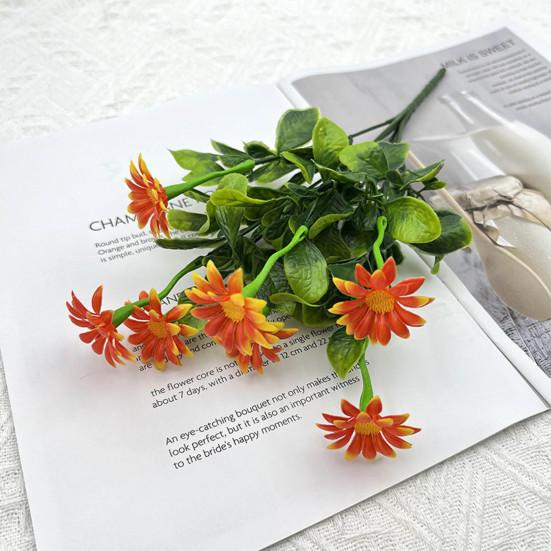 5 Pcs Faux Daisies Bundles UV Resistant Artificial Flowers Realistic Fake Fall Flowers with Bendable Stems for Flower Arrangement Indoor Decorations