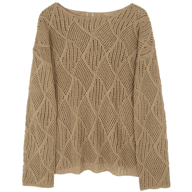 Women's Hollow-Out Textured Knit Pullover