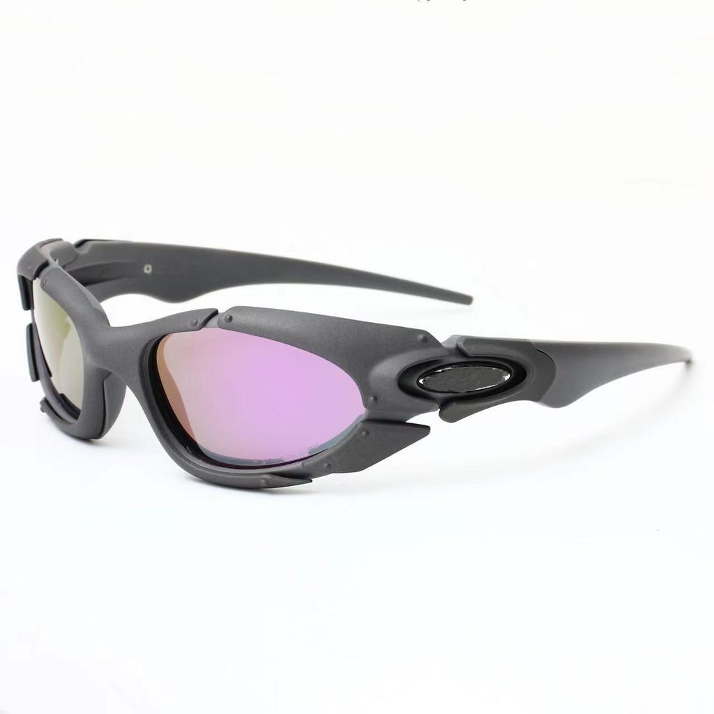 Occhiali da sole polarizzati con montatura dorata stile europeo e americano X Metal occhiali da sole sportivi da esterno futuristici per ciclismo 8001