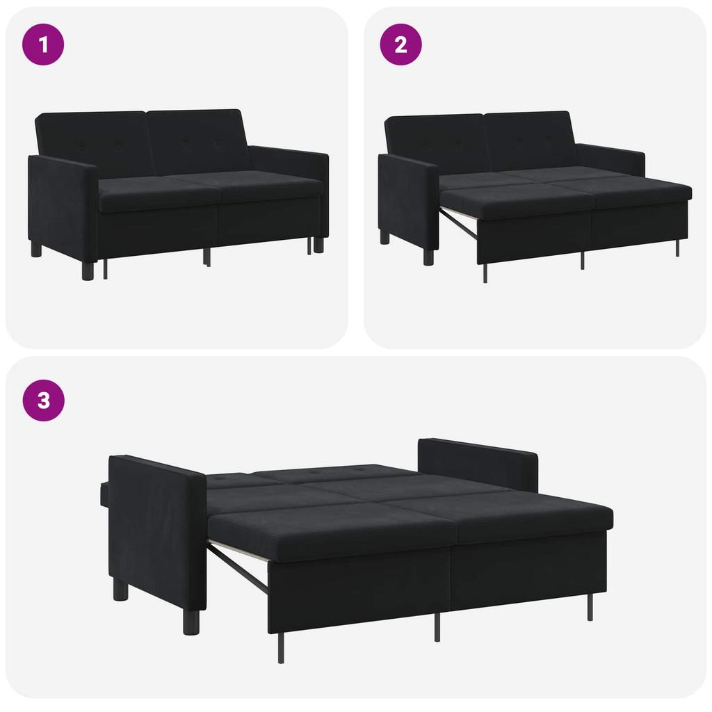 Black Fabric Sofa Bed