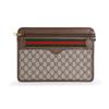 Monogram Logo Striped Web Canvas And Leather Clutch Men Clutch Ebony 597619-96IWT-8745