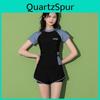 Womens Plus Split Size Swimsuit Chubby Girl Conservative Students Advanced Sense Hot Spring Boxer Swimsuit