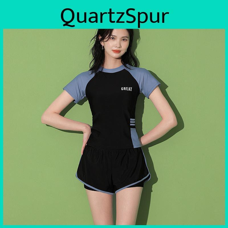 Womens Plus Split Size Swimsuit Chubby Girl Conservative Students Advanced Sense Hot Spring Boxer Swimsuit