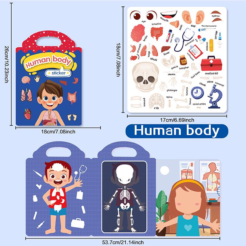 Children's Interactive Sticker Book: Creative Scene Handbag with Jelly Stickers and Cognitive Puzzles